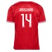 Maillot de foot Danemark Mikkel Damsgaard #14 Domicile vêtements Europe 2024 Manches Courtes